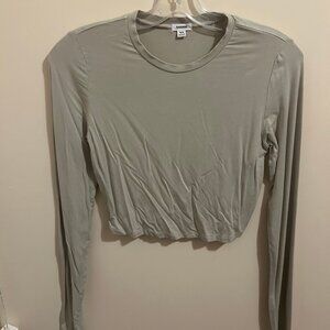 Cropped Beige Long Sleeve Top